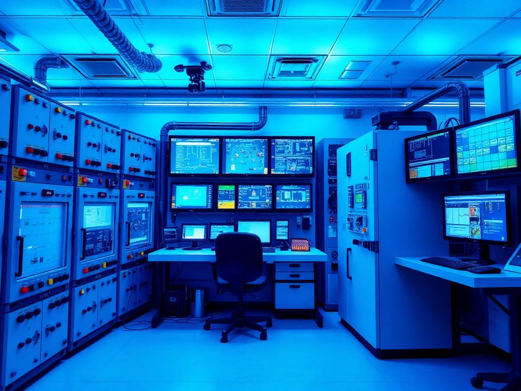 Endüstriyel otomasyon kontrol odası ve PLC panoları